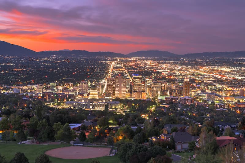 View of Salt Lake City Utah Suburban Real Estate 
